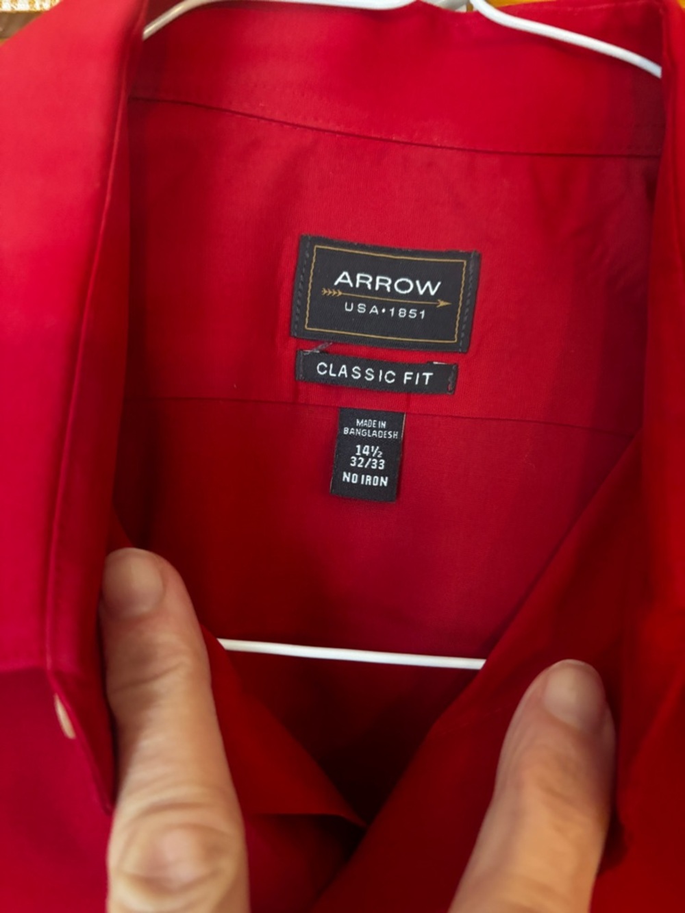 Arrow Men's Classic Fit Red Dress Shirt